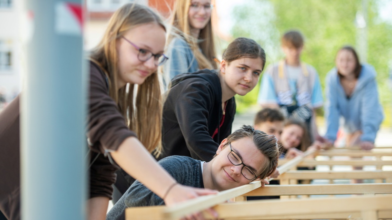 Der Großenhainer Grundlinientag im Vorjahr im Alberttreff mit Schülern der Schacht-Oberschule.