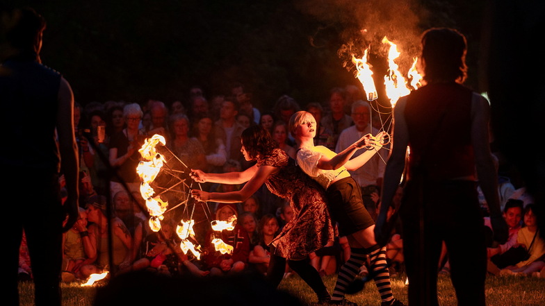 Feuershow beim Görlitzer Viathea ist Publikumsliebling