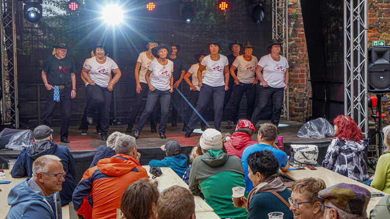 Ein abwechslungsreiches Programm, unter anderem mit den Lausitzer Linedancers aus Königswartha, gab es auf der Bühne an der Mönchskirche.