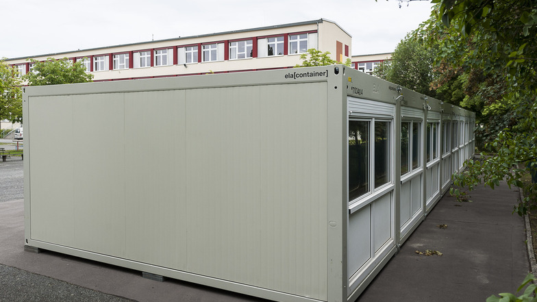 So sehen die Container an der Oberschule in Görlitz-Rauschwalde aus.