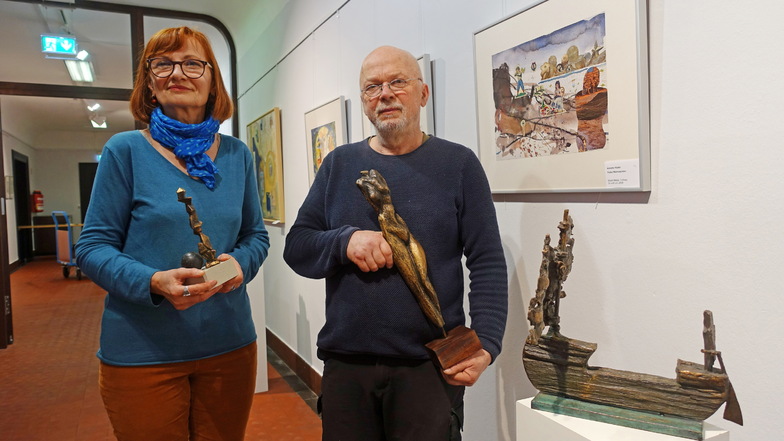 Annette Kiefer und Jochen Zieger stellen in der Kleinen Galerie in Döbeln Bilder und Bronzen aus.