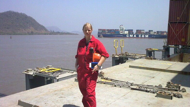 Eingeteilt zur Ladungswache: Katharina Grimm auf der "MSC Carouge" im Hafen von Colombo, der Hauptstadt von Sri Lanka.