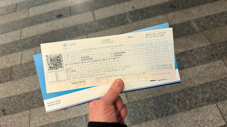 Mit diesem Ticket kann man fünfmal von Dresden nach Prag und zurück reisen. Kosten: 115 Euro.