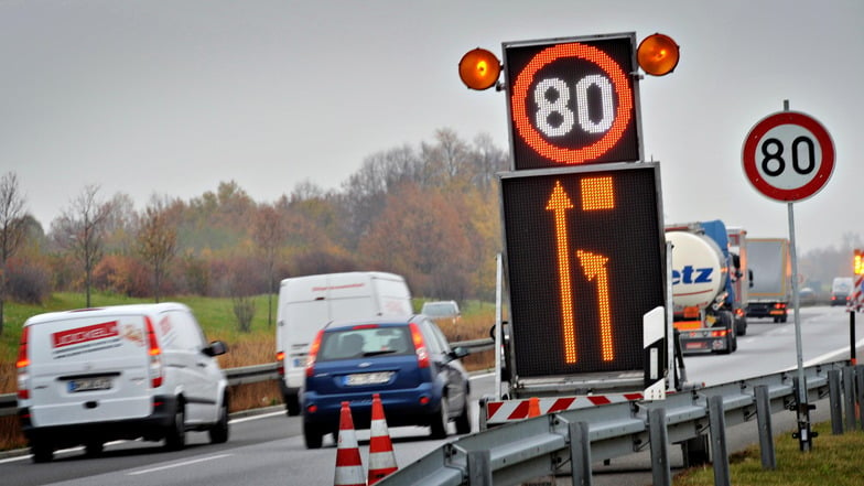 So ähnlich wird es weiterhin nachts auf der A4 zwischen Nossen und Wilsdruff aussehen.