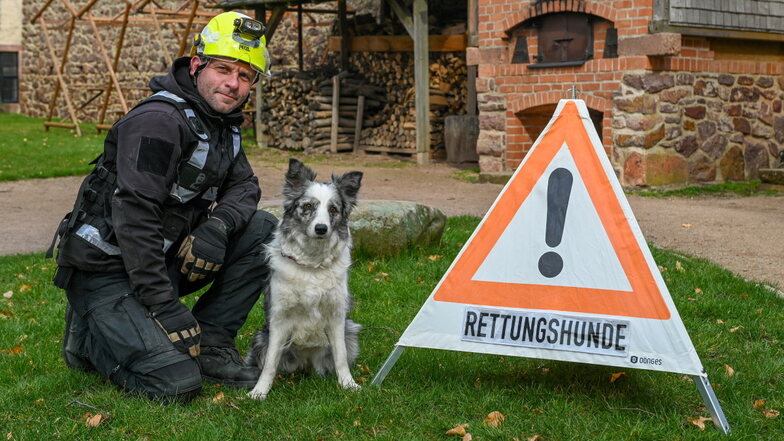 Rettungshunde suchen Vermisste auf Burg Mildenstein