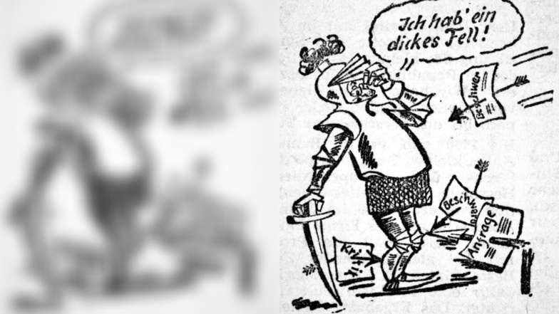 Mit dieser Karikatur versuchte die „Oberlausitzer Rundschau“ das Schweigen des Löbauer Gaswerkleiters zu einem Versorgungsproblem zu brechen.