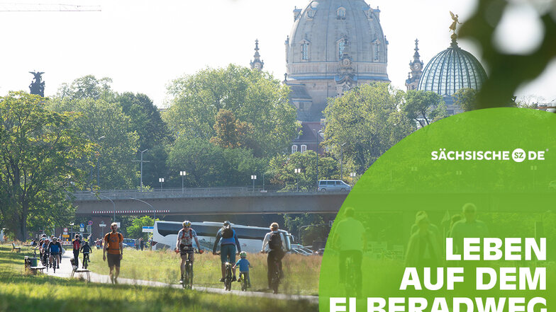 Dresdens Elberadweg zieht weit mehr an als nur Radfahrer. Auch für Sportler, Gewerbetreibende, Feierwillige und Familien wird er regelmäßig zum Mittelpunkt.