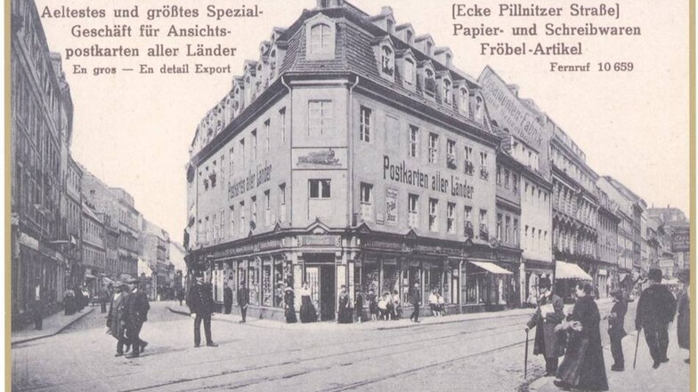 Dresden zählte neben Berlin, München und Leipzig um 1900 zu den Hochburgen bei der Postkartenproduktion. Der Verleger Johannes Leonhardt bezeichnete seinen Laden in der Pirnaischen Vorstadt als „ältestes und größtes Spezialgeschäft für Ansichtskarten aller Länder.“