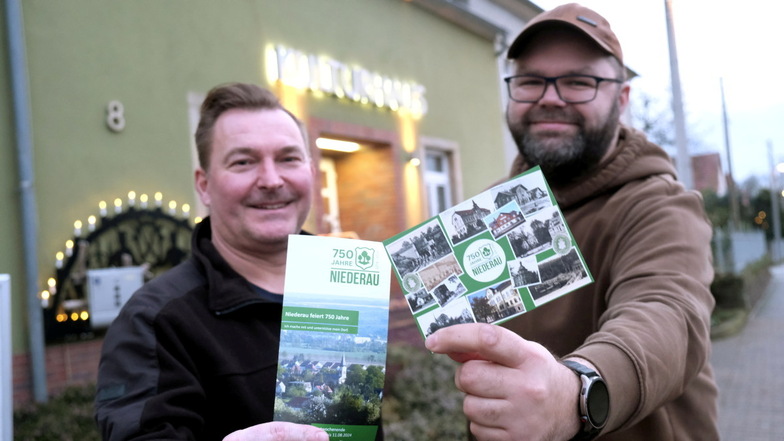 Hagen Pelz und Steffen Uebermuth freuen sich: In acht Monaten können sie die Früchte des ehrenamtlichen Engagements vom Niederau bewegt e. V. ernten, und zwar zur 750-Jahrfeier der Gemeinde.