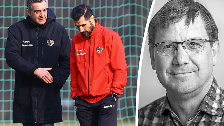 Dynamo hat seinen Cheftrainer verloren, nun richten sich die Augen auf Sportchef Minge (l.). Ein Kommentar von Sven Geisler (r.).