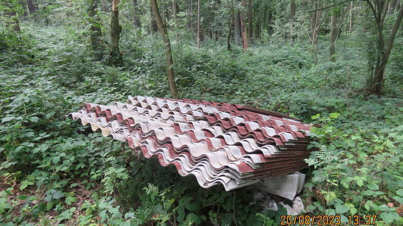 Kamenz: Asbestplatten im Wald entdeckt