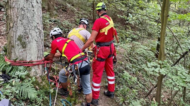 Die Bergwacht half gestürzten Wanderern in der Sächsischen Schweiz.