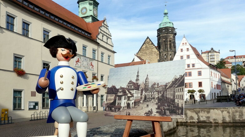 Pirna: Canaletto malt jetzt als Räuchermann