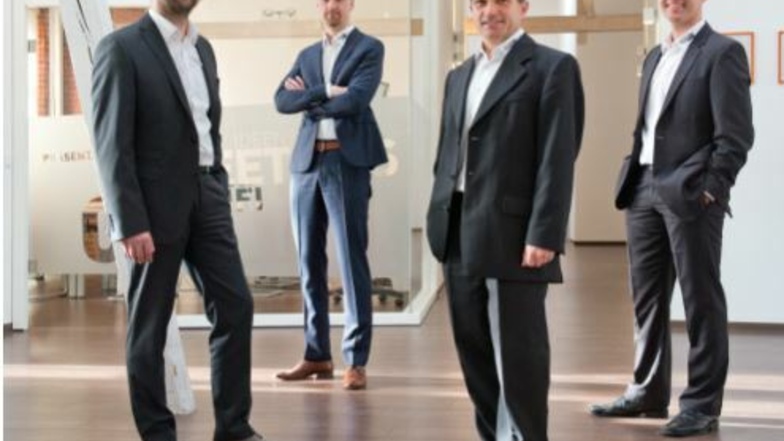 Sie sind die Gründer Chemnitzer Firma Cape IT: Rico Barth, Torsten Thau, Thomas Maier, René Böhm (v.l.).
