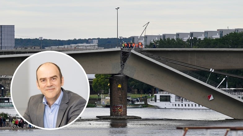 Brückenexperte Steffen Marx sitzt im Krisenstab der Stadt Dresden. Er untersucht die Ursachen des Einsturzes und entscheidet mit über die nächsten Maßnahmen.