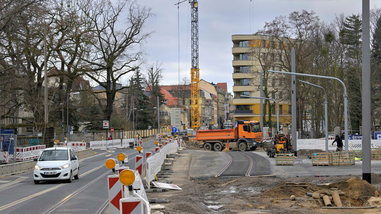 Ab Donnerstag wird der stadteinwärtige Verkehr auf der Bautzner über die Nord- und Radeberger Straße umgeleitet.