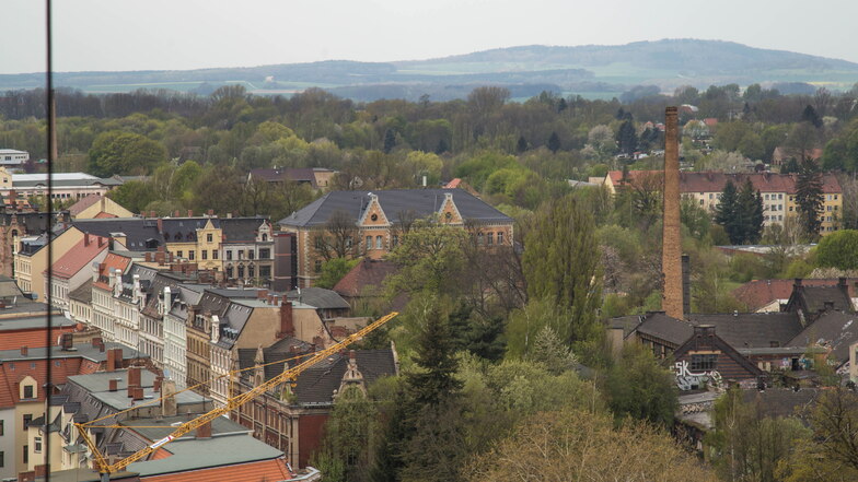 Vom Turm der Görlitzer Lutherkirche ist das Schlachthofgelände im Bild rechts unten gut zu erkennen.