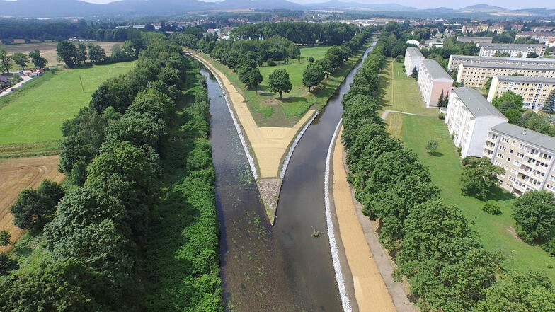 In Zittau-Ost fließen Neiße und Mandau zusammen. Das Wohngebiet war 2010 zuletzt von einem Hochwasser betroffen.