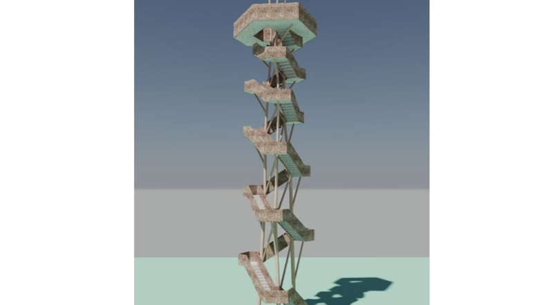 Modell des künftigen Rodigtturmes.