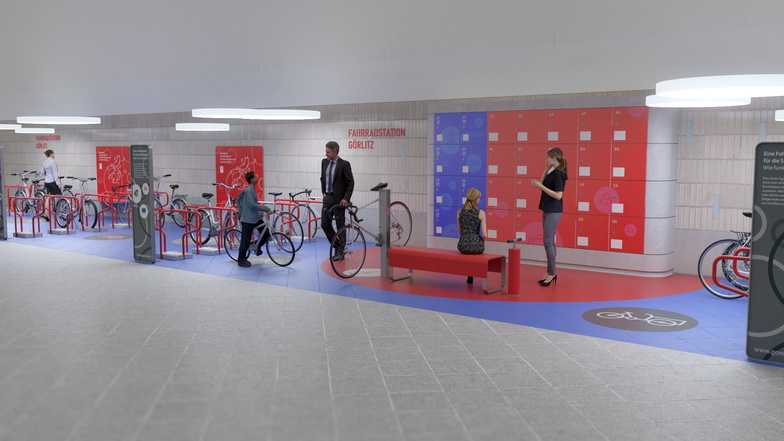 So soll die Fahrradstation im Bahnhof Görlitz aussehen