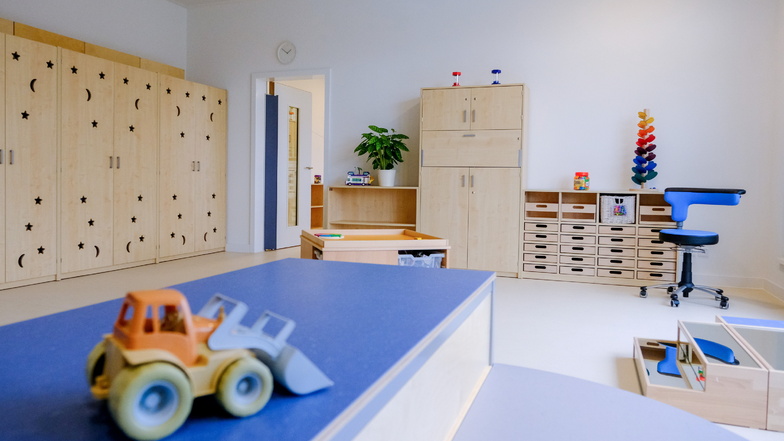 Ein Spielzimmer in der Ende Januar eingeweihten Kita „Familiengarten“ an der Salzstraße. Die Kinderbetreuung wird besser und teurer.