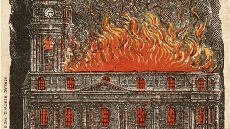 Brand der Kreuzkirche am 16. Februar 1897
