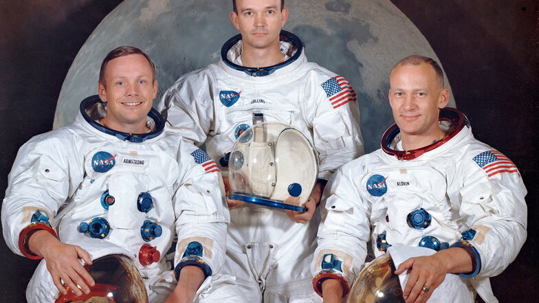 Die Besatzung der Apollo 11, Neil Armstrong (l-r), Michael Collins, und Edwin E. «Buzz» Aldrin.