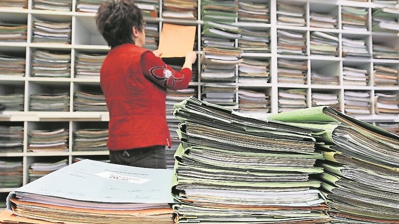 Im Döbelner Finanzamt werden rund 22.000 Steuererklärungen von 71 Mitarbeitern bearbeitet. Damit ist es die kleinste sächsische Behörde.