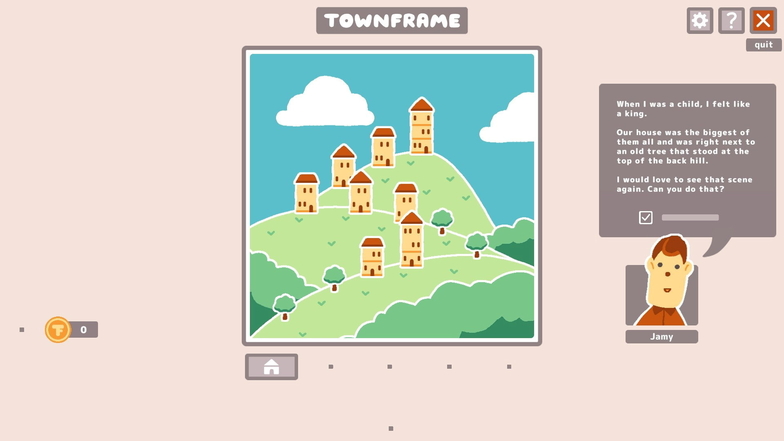 In dem Spiel "Townframe" baut man Städte aus den Erinnerungen von Menschen.