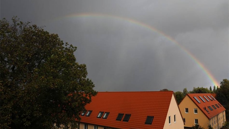 Und auch in Cotta zeigte sich ein Regenbogen.