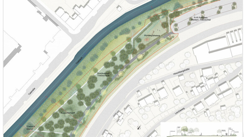 So sehen die Pläne für den Bürgerpark im Triebischtal aus.