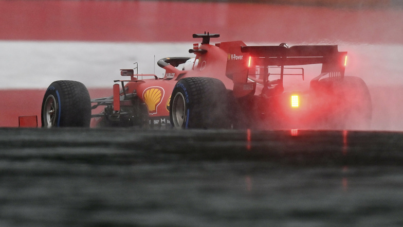 Der Ferrari von Sebastian Vettel war den Spitzenfahrern nicht gewachsen.