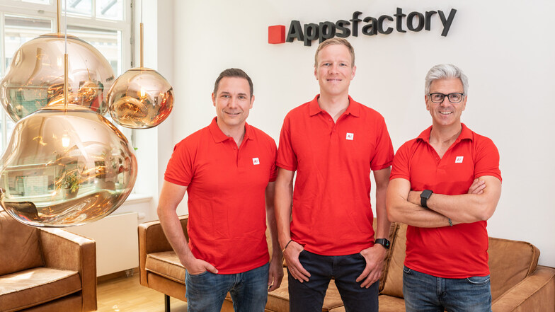 Dr. Roman Belter (COO), Dr. Rolf Kluge (CTO), Dr. Alexander Trommen (CEO) (l-r) sind die Gründer von Appsfactory.