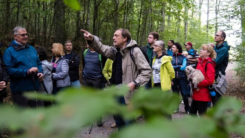 Zoologie-Professor Willi Xylander (Mitte) in seinem Element: auf der Landeskrone