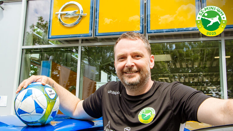 Christian Schleicher unterstützt mit seinem Autohaus Dresden die SZ-Mini-WM am 26. Juni 2022.