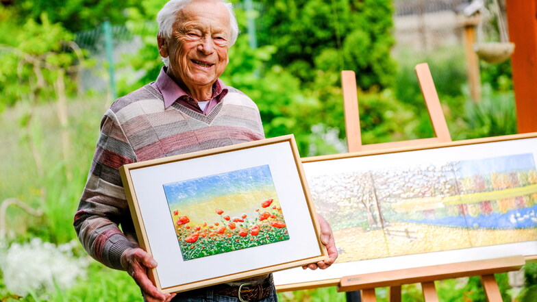Mit seinen 88 Jahren ist Günter Gläser immer noch schaffensfroh und die Gartenarbeit hält ihn außerdem vital und in Bewegung.