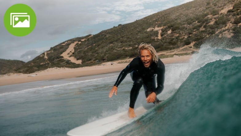 Eine von Tino Rischawys Leidenschaften ist das Surfen.