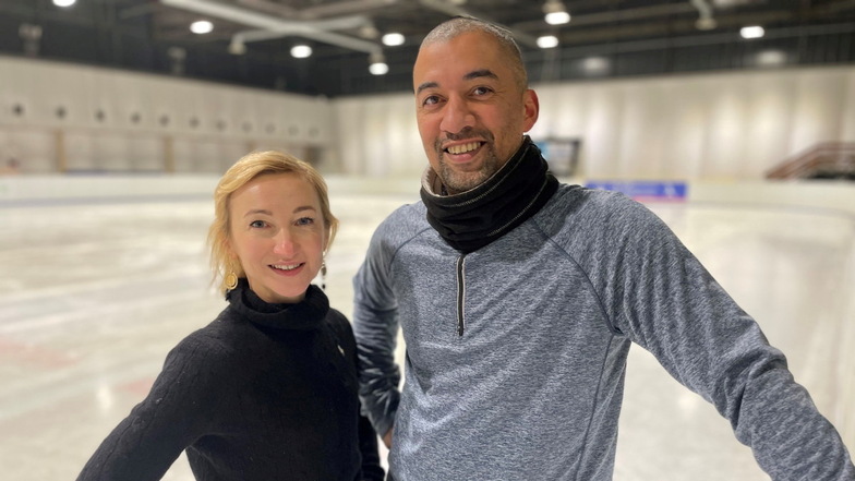 Wiedervereint auf dem Eis: Die früheren Weltklasse-Eiskunstläufer Aljona Savchenko und Robin Szolkowy arbeiten jetzt in Chemnitz als Trainer - und kehren  nun auch als Paar aufs Eis zurück.