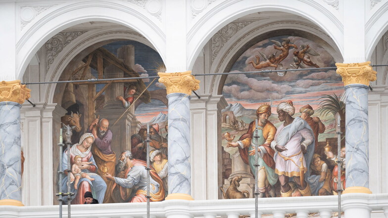 Zuletzt war das Fresko "Die heiligen drei Könige, die den Heiland anbeten" fertiggestellt worden.