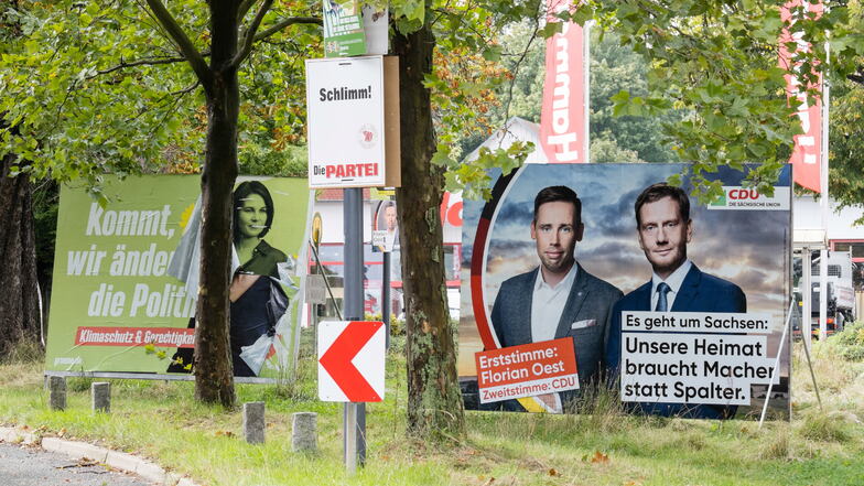 Der CDU-Wahlkampf ist auf den Ministerpräsidenten zugeschnitten: Die Wahlkreiskandidaten werden mit Kretschmer präsentiert – nicht neben Laschet.