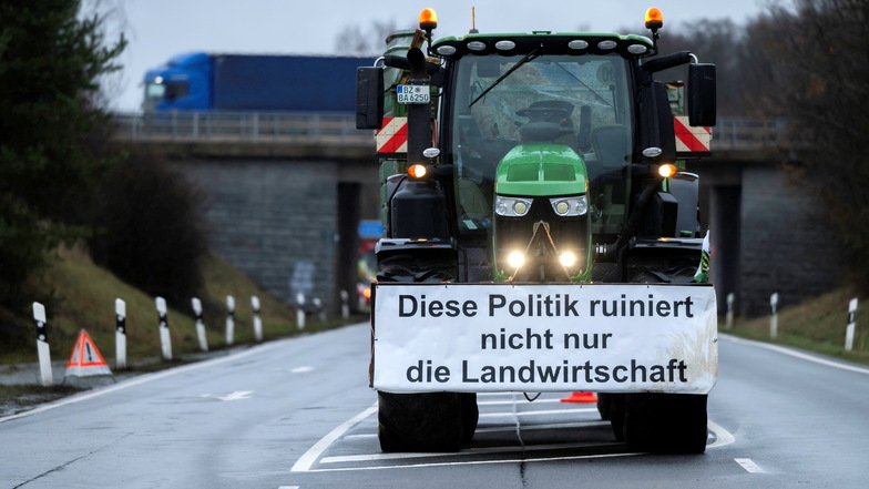 Bauernprotest an der A4 im Landkreis Bautzen: Das fordern die Landwirte
