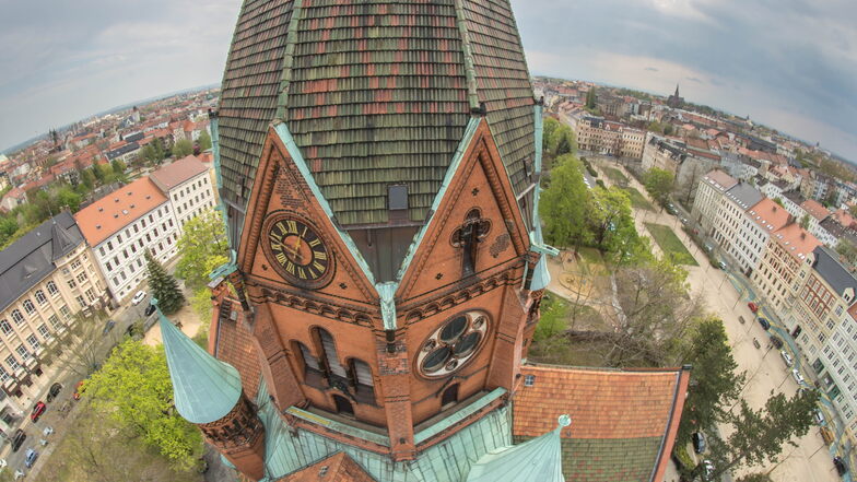 Die Lutherkirche in Görlitz dominiert das Stadtbild in der westlichen Gründerzeitstadt.