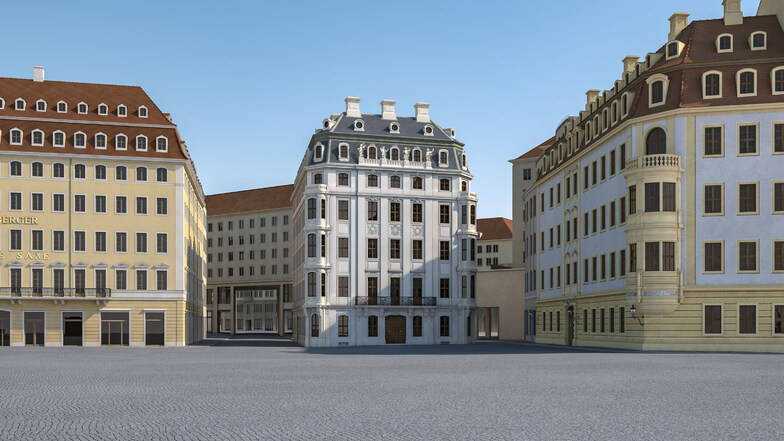 So soll das Hotel Stadt Rom zwischen Hotel de Saxe und Heinrich-Schütz-Residenz aussehen.