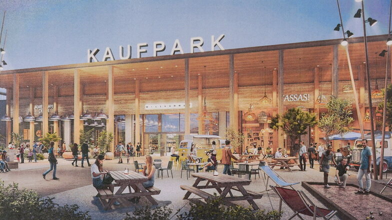 Im neuen Kaufpark in Nickern soll es drei Restaurants mit großen Außenflächen geben.