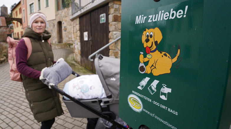 Vicky Scholz ist oft mit dem Kinderwagen in Bautzen unterwegs. Dabei ärgern sie immer wieder die Hinterlassenschaften von Hunden auf dem Gehweg - die oftmals zwar in Tüten verpackt, dann aber achtlos auf den Weg geworfen werden.