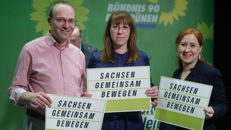Die sächsischen Bündnisgrünen gehen mit einem Spitzentrio in die Landtagswahl am 1. September.