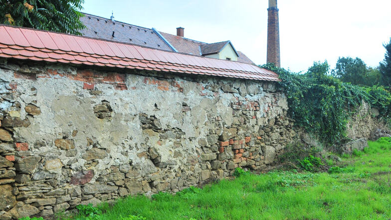 Auf die Mauer am Schloss Zabeltitz hat der Denkmalschutz ein wachsames Auge.