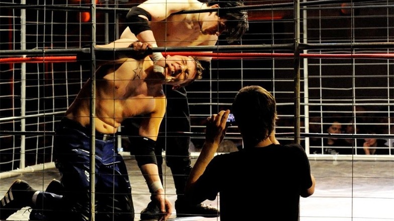 Wrestling ist Show: Marcel Koltermann (l.) 2010 in Aktion.