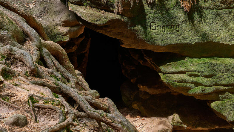 Im Teufelsgrund in der Sächsischen Schweiz kann man die Heringshöhle durchlaufen.