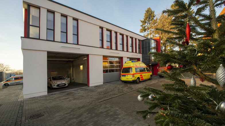 Die neue Rettungswache der Johanniter auf dem Areal der Elblandklinik in Radebeul.